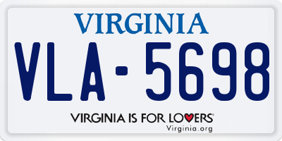 VA license plate VLA5698