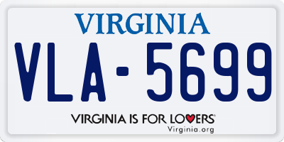 VA license plate VLA5699