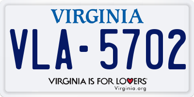 VA license plate VLA5702
