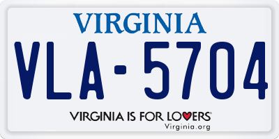 VA license plate VLA5704