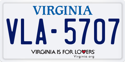 VA license plate VLA5707