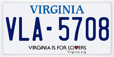 VA license plate VLA5708