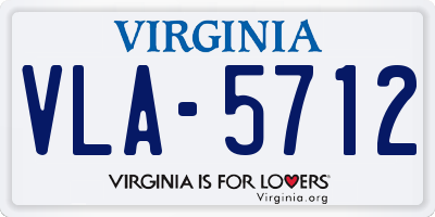 VA license plate VLA5712