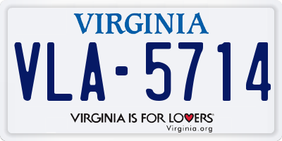 VA license plate VLA5714