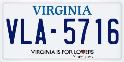 VA license plate VLA5716
