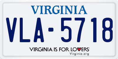 VA license plate VLA5718