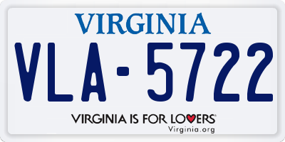 VA license plate VLA5722