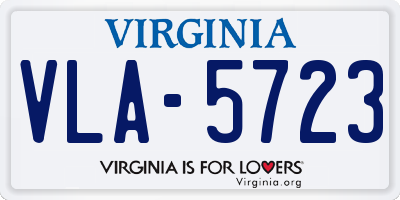 VA license plate VLA5723