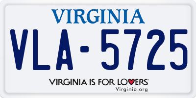 VA license plate VLA5725