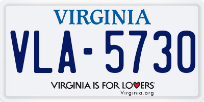 VA license plate VLA5730