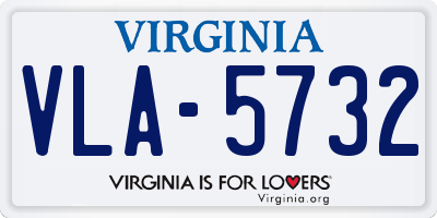 VA license plate VLA5732