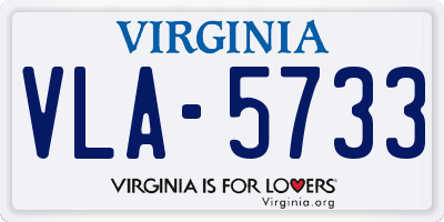 VA license plate VLA5733