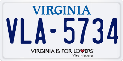 VA license plate VLA5734