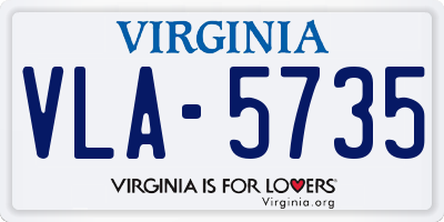 VA license plate VLA5735