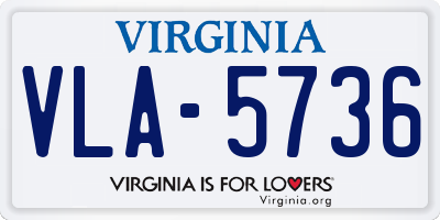 VA license plate VLA5736