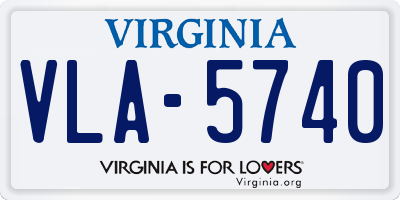 VA license plate VLA5740
