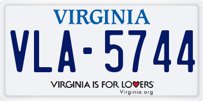 VA license plate VLA5744
