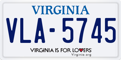 VA license plate VLA5745