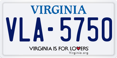 VA license plate VLA5750