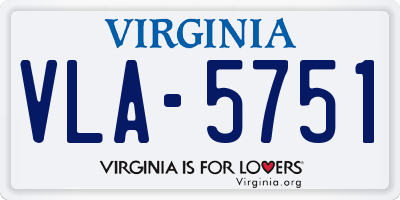 VA license plate VLA5751