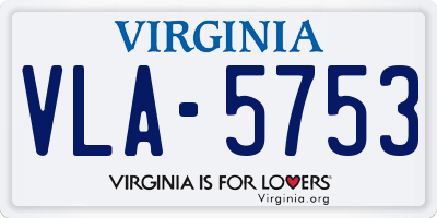 VA license plate VLA5753