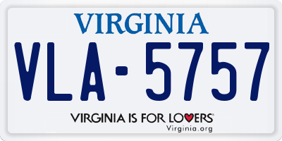 VA license plate VLA5757