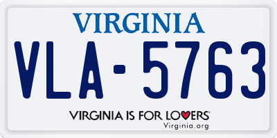 VA license plate VLA5763