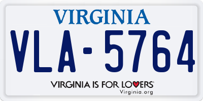 VA license plate VLA5764