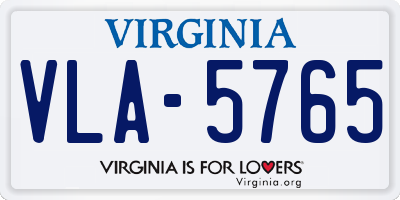 VA license plate VLA5765