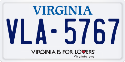 VA license plate VLA5767