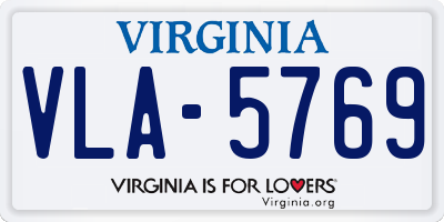 VA license plate VLA5769