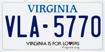 VA license plate VLA5770