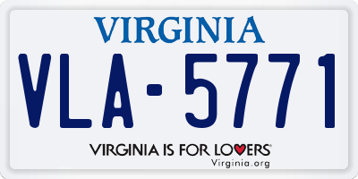 VA license plate VLA5771