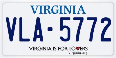 VA license plate VLA5772