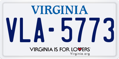 VA license plate VLA5773