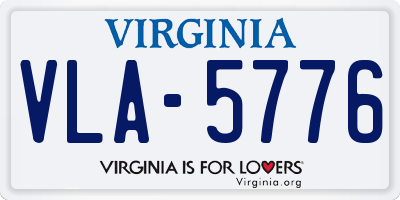 VA license plate VLA5776