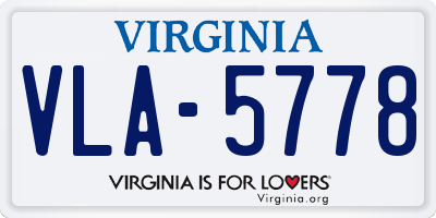 VA license plate VLA5778