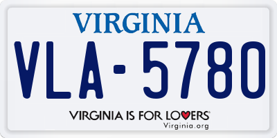 VA license plate VLA5780