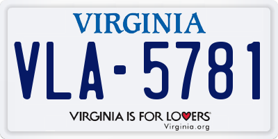 VA license plate VLA5781