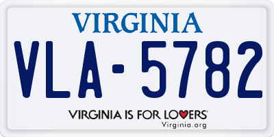 VA license plate VLA5782