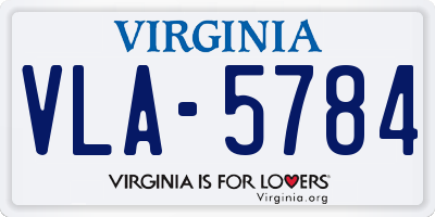 VA license plate VLA5784