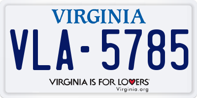 VA license plate VLA5785