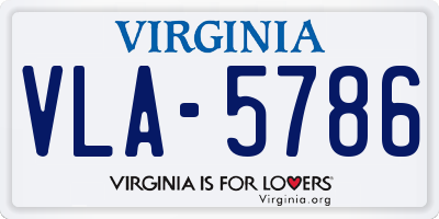 VA license plate VLA5786