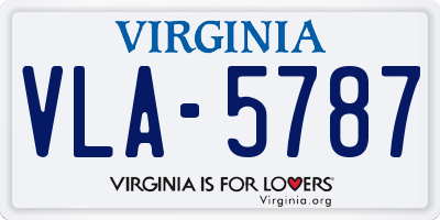 VA license plate VLA5787