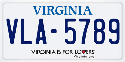 VA license plate VLA5789