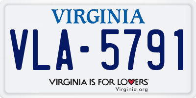 VA license plate VLA5791