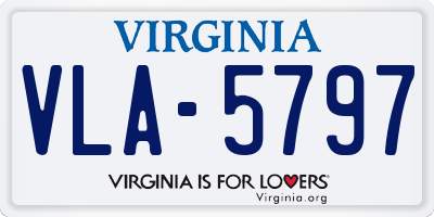 VA license plate VLA5797