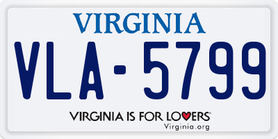 VA license plate VLA5799