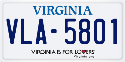 VA license plate VLA5801