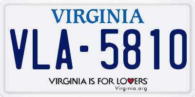 VA license plate VLA5810